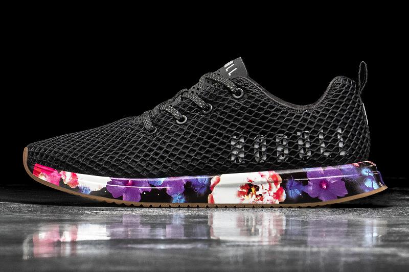 Women's Nobull Space Floral Mesh Running Shoes Black | SG Y2617X